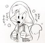  2018 anthro black_nose br&#039;er_fox canine clothed clothing disney fox fur hat japanese_text male mammal monochrome sketch song_of_the_south text uochandayo 