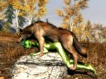  3d_(artwork) all_fours ambiguous_penetration anthro anthro_on_feral argonian bestiality breasts canine digital_media_(artwork) doggystyle duo female feral from_behind_position mammal nude penetration phenom210 reptile scalie sex skyrim source_filmmaker the_elder_scrolls video_games wolf 