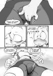  anthro argento blush clothed clothing comic english_text female footwear greyscale hedgehog mammal masturbation monochrome open_mouth pussy_juice pussy_juice_string shoes solo sophie_(argento) sweat text vaginal vaginal_masturbation wide_hips 
