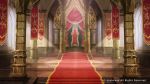  castle column curtains fantasy granadia_saga indoors no_humans official_art pillar red_carpet scenery shiki_makoto stairs sunlight throne throne_room watermark 