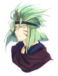  1boy artist_request fang green_hair horn looking_at_viewer simple_background slayers solo valgarv white_background 