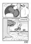  anthro argento butt_focus clothed clothing comic dialogue english_text female footwear greyscale hedgehog jogging mammal monochrome multiple_images outside shoes solo sophie_(argento) text thick_thighs wide_hips 