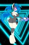  2018 anthro anthrofied areola big_breasts big_butt breasts butt english_text equine female friendship_is_magic hi_res hologram horn jrvanesbroek machine mammal my_little_pony nipples pussy robot solo text under_boob unicorn vinyl_scratch_(mlp) wide_hips 