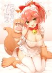  animal_ear_fluff animal_ears apron bangs bed_sheet bell bell_collar blush breasts cleavage collar cover cover_page dog_collar doujin_cover fate/grand_order fate_(series) fox_ears fox_tail gloves hair_between_eyes kujiran large_breasts long_hair looking_at_viewer naked_apron off_shoulder open_mouth paw_gloves paw_shoes paws pink_hair see-through_silhouette shoes sitting smile solo tail tamamo_(fate)_(all) tamamo_cat_(fate) thighhighs wariza wet_apron white_legwear yellow_eyes 