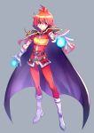  1girl artist_request female full_body grey_background lina_inverse red_eyes red_hair simple_background slayers solo 