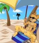  abs balls beach cel_shading dessert eyewear feline food foreskin generalmale green_eyes ice_cream lombax male mammal nipples nude nude_beach on_chair palm_trees penis ratchet ratchet_and_clank remiraccoon sand seaside soft solo sunglasses umbrella uncut video_games 