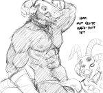  2018 anthro clothing comic duo english_text hladilnik jockstrap male male/male mammal muscular muscular_male rodent simple_background skaven text underwear white_background 