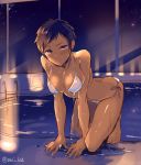  1girl aomine_daiki bikini female female_focus full_body genderswap kuroko_no_basuke male_focus nude pool short_hair socks solo water yaoi 