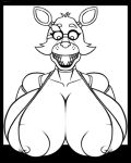  animatronic areola big_areola big_breasts black_and_white breasts canine female five_nights_at_freddy&#039;s foxy_(fnaf) galmgaruda51 huge_breasts hyper hyper_breasts large_breast machine mammal monochrome nipples robot simple_background video_games white_background 