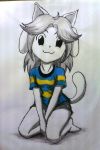  canine feline female mammal skarlet_jewel skarlet_jewel_cv05 tem temmie_(undertale) traditional_media_(artwork) undertale video_games 