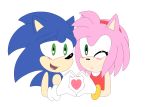  amy_rose blush chippidraws chocolatechippi hedgehog mammal one_eye_closed sonamy sonic_(series) sonic_the_hedgehog wink 