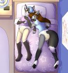  bed bottomless canine cloth_diaper clothed clothing cute diaper female fur hair mammal plastic_pants sleeping wen wet_diaper 