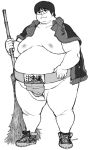  1boy fat glasses lineart obese tanuma_yuuichirou 