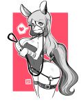  &lt;3 2016 animal_humanoid big_breasts breasts bridle cleavage clothed clothing collar equine equine_humanoid female hair hi_res humanoid kenron_toqueen looking_at_viewer mammal petplay ponyplay roleplay smile solo 