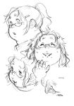  1girl fat glasses mile obese sketch solo tanuma_yuuichirou vagina 