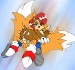  anal anthro archie_comics butt canine cum duo female fox fox_tail hedgehog male mammal miles_prower multiple_tails open_mouth penis sally_acorn sega sex shoes sonic_(series) sonic_team sonic_the_hedgehog straight tails 