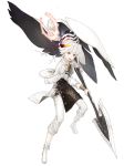  :d albino crossover drag-on_dragoon drag-on_dragoon_3 dragon_boy dragon_horns full_body highres horns humanization jacket ji_no male_focus mikhail_(drag-on_dragoon) official_art open_mouth pink_eyes polearm shoes sinoalice smile solo tabard weapon white_background white_hair 