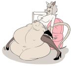  belly big_belly breasts female grey_hair hair hand_on_stomach mammal rat rodent ursa vore 