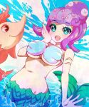  :d aoinudayo blush bra breasts cala_maria cephalopod clothed clothing cuphead_(game) cute detailed fangs female feral fin fish gills humanoid looking_at_viewer marine merfolk mostly_nude navel octopus open_mouth outside red_eyes scales scalie sea sharp_teeth shell smile teal_eyes teeth tentacles tongue underwear video_games water wet 