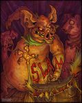  2012 anthro big_bad_wolf canine cooking_with_furs facerot female fire group little_red_riding_hood_(copyright) male mammal overweight pig porcine the_three_little_pigs traditional_media_(artwork) wolf 