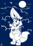  2008 absurd_res aircraft airplane anthro blue_and_white crotch_tuft cute digital_drawing_(artwork) digital_media_(artwork) eevee eyewear fluffy fluffy_tail goggles hi_res male mammal monochrome nintendo pok&eacute;mon pok&eacute;mon_(species) solo stormdragonblue video_games 