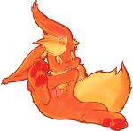  2010 3_toes ambiguous_gender eeveelution feral flareon hi_res hindpaw nintendo paws pok&eacute;mon pok&eacute;mon_(species) simple_background solo spread_legs spreading stormdragonblue toes video_games white_background 