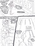  2015 black_and_white clothed clothing comic english_text fish flower hi_res marine monochrome outside pen_(artwork) plant regret solo teeth text traditional_media_(artwork) undertaild undertale undyne video_games 