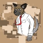  aggressive_retsuko clothing deerty haida hyena male mammal necktie sanrio suit 
