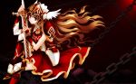 armor black brown_hair carnelian chain long_hair original red red_eyes skirt sword weapon 