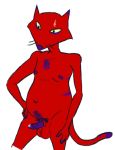  alpha_channel animal_genitalia animal_penis cartoon_network cat courage_the_cowardly_dog erection feline fur katz mammal overweight penis red_fur simple_background transparent_background xoel 