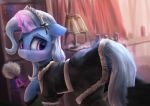  2018 absurd_res clothed clothed_feral clothing equine feral friendship_is_magic hair hi_res horn inside maid_uniform mammal my_little_pony smile solo trixie_(mlp) unicorn uniform vanillaghosties 