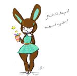 animal_crossing anthro blush blush_stickers carmen_(animal_crossing) english_text featureless_feet featureless_hands female hi_res lagomorph looking_at_viewer mammal nintendo one_eye_closed rabbit simple_background sirphilliam solo text video_games white_background wink 