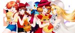  6+girls fennekin haruka_(pokemon) hikari_(pokemon) kasumi_(pokemon) lillie_(pokemon) piplup piplup_(pokemon) pokemon pokemon_(anime) psyduck serena_(pokemon) torchic 