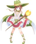  &gt;:( artist_request blue_eyes breasts brown_hair cape cleavage dress flower full_body gloves green_cape green_footwear green_gloves green_hat hair_flower hair_ornament hat holding holding_wand long_hair looking_at_viewer low_twintails mary_janes official_art oshiro_project oshiro_project_re scepter shoes sleeveless sleeveless_dress smile solo spis_(oshiro_project) staff transparent_background twintails v-shaped_eyebrows wand white_dress 