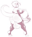  2018 anthro armwear balls big_balls big_breasts big_butt big_penis breasts butt clothing dickgirl erection goo_creature hair huge_balls huge_breasts huge_butt huge_penis hyper intersex kobold legwear monochrome mr.pink penis pink_theme precum pwink solo standing thick_thighs vein veiny_penis voluptuous wide_hips 