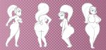  2018 4_fingers anthro bear big_breasts big_butt blue_eyes blush breast_expansion breasts butt butt_expansion digital_media_(artwork) featureless_breasts featureless_crotch female freepancakes fur gradient_background growth hair hi_res huge_breasts huge_butt long_hair looking_at_viewer mammal nude panda pattern_background ponytail sequence simple_background standing thick_thighs toes wide_hips 