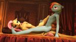  16:9 2014 3d_(artwork) anthro anthrofied barefoot blue_fur breast_size_difference breasts digital_media_(artwork) dominant_scissor_position duo equine female female/female fluttershy_(mlp) friendship_is_magic fur hair horse inside leg_glider_position long_hair lying mammal multicolored_hair my_little_pony narox22 nipples nude open_mouth pink_hair plantigrade pony rainbow_dash_(mlp) rainbow_hair raised_leg sex source_filmmaker tribadism 