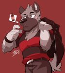  2018 aggressive_retsuko anthro clothed clothing haida hi_res hikazedragon hyena male mammal 