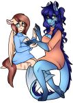  2017 anthro barefoot boob_window_sweater bottomless clothed clothing digital_media_(artwork) dragon duo equine eyewear female fish fishtoonz glasses grin hair hand_holding hi_res horse hybrid kneeling long_tail looking_at_viewer mammal mane marine partially_clothed pegasus pony shaded sitting skimpy smile toffee_cream wings zebra 