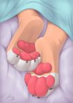  ambiguous_gender bed bedding blanket canine foot_focus fox hindpaw mammal paws rysonanthrodog 