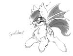  bat_pony cute equine eyewear female feral glasses glorious_buttwings gretchen hybrid mammal membranous_wings my_little_pony solo wings 