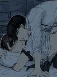  2boys anal blush erection eren_yeager hands levi_(shingeki_no_kyojin) male_focus multiple_boys saliva sex shingeki_no_kyojin wince yaoi 