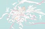  bird brown_hair cardcaptor_sakura dove dress floating gloves green_eyes hoshi_no_tsue kinomoto_sakura magical_girl solo ume_(plumblossom) wand white_dress white_footwear white_gloves white_legwear white_wings wings 