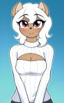  2015 anthro blush breasts cleavage clothed clothing eris_mink female keyhole_turtleneck looking_at_viewer mammal mink mustelid solo sourlemonade sweater 