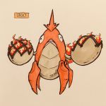  2017 4_legs ambiguous_gender arthropod black_eyes corphish crustacean derp_eyes english_text exoskeleton fak&eacute;mon featureless_crotch feral fire firefightdex front_view frown full-length_portrait hatching_(technique) head_tuft hi_res looking_at_viewer marine marker_(artwork) mfanjul mixed_media nintendo nude open_frown open_mouth orange_exoskeleton pen_(artwork) pincers pink_tongue pok&eacute;mon pok&eacute;mon_(species) portrait quadruped shadow simple_background solo standing tan_exoskeleton text tongue toony traditional_media_(artwork) two_tone_exoskeleton video_games white_background 