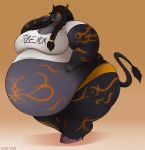 anthro belly big_belly big_butt bovine braided_hair butt clothing dawnsky female hair hi_res hoodee hooves mammal obese overweight panties smile solo tattoo tauren underwear video_games warcraft 