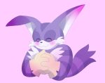 2018 absurd_res anthro big_the_cat black_nose blush chocolatechippi clothing eyes_closed feline fur gloves hi_res male mammal purple_fur smile solo sonic_(series) video_games white_fur 