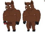  2017 4_fingers anthro balls belly biped black_hooves boar brown_balls brown_fur brown_nose brown_penis charmcharmcharm chest_tuft claws darkened_genitals digital_drawing_(artwork) digital_media_(artwork) digitigrade don&#039;t_starve erection flaccid front_view full-length_portrait fur glans hairy head_tuft hooves humanoid_penis male mammal multiple_versions musclegut muscular muscular_male navel nipples no_pupils nude overweight overweight_male pecs penis pig_man_(don&#039;t_starve) pig_nose pink_nipples porcine portrait simple_background smile solo standing tuft tusks vein veiny_penis video_games were werepig white_background white_eyes 