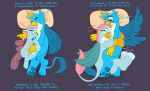  2018 avian beak blush caroo changeling digital_media_(artwork) duo english_text feathered_wings feathers feral friendship_is_magic gallus_(mlp) gryphon hair hi_res horn lying my_little_pony ocellus_(mlp) sleeping sound_effects text wings zzz 