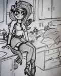  anthro arandomperson44 breasts clothed clothing equine eyewear friendship_is_magic glasses hair horn looking_at_viewer mammal my_little_pony rarity_(mlp) smile solo unicorn 